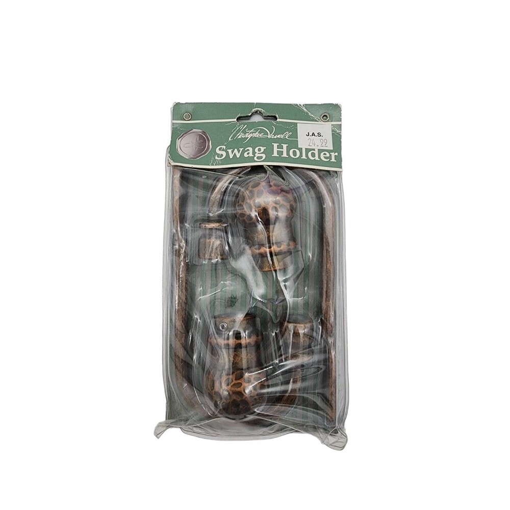 Christopher Lowell Swag Holder Curtain Holdback Pair Antique Copper NIP CL5076